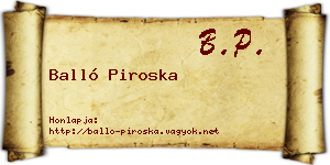 Balló Piroska névjegykártya