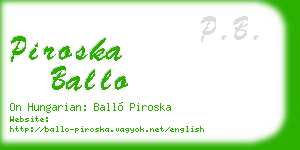 piroska ballo business card